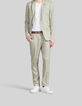 Veste de costume pistache lin m&eacute;lang&eacute; Homme-1