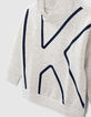 Sweat blanc chin&eacute; col montant maxi K gar&ccedil;on -5