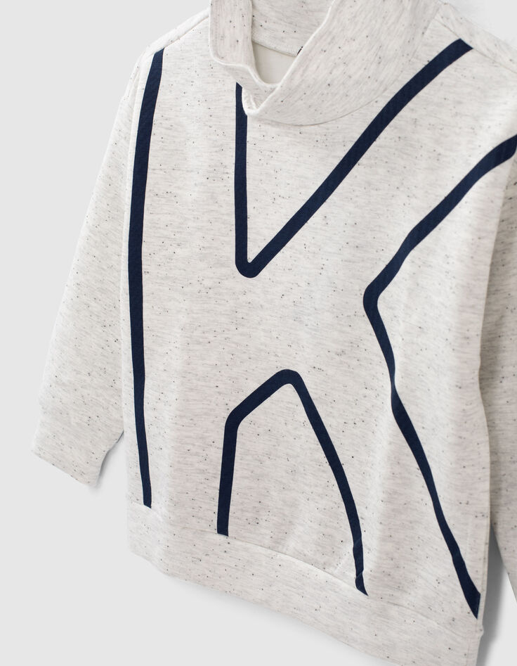 Sweat blanc chin&eacute; col montant maxi K gar&ccedil;on -5