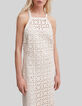 Women’s ecru macramé graphic midi dress-2