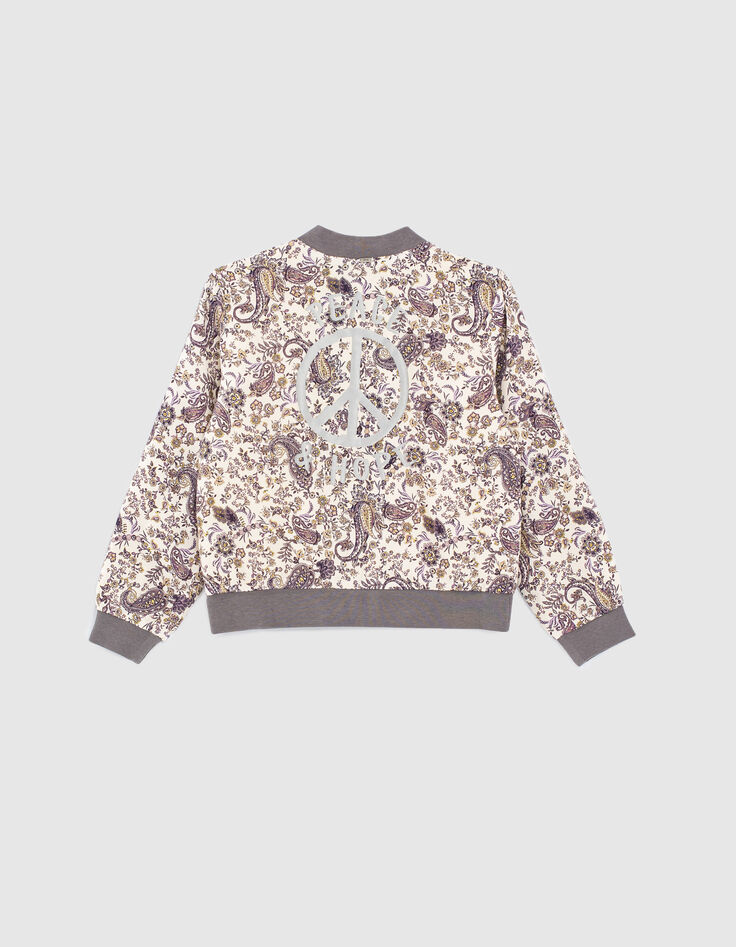 Girls’ ecru paisley print Ecovero® bomber jacket-4