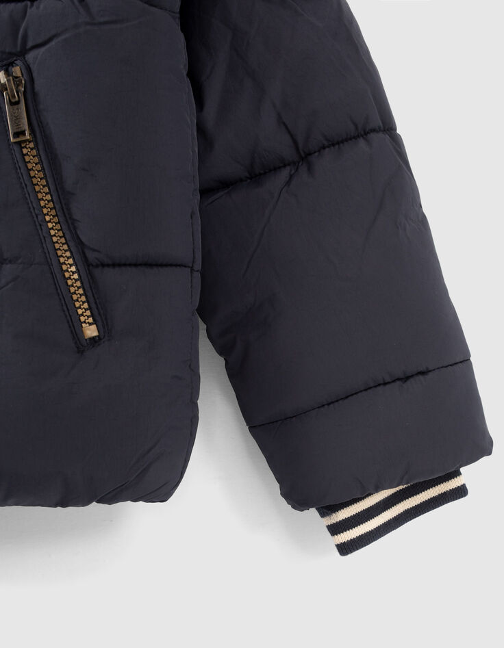 Doudoune navy fourrée à capuche navy garçon-4