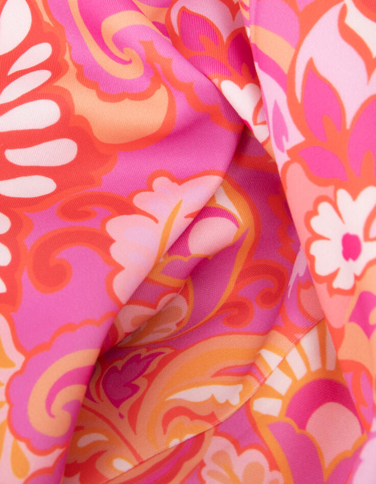 Rosa Mädchenkleid mit psychedelischem Print-7