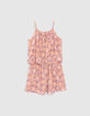 Girls’ violet psychedelic flower print playsuit-3