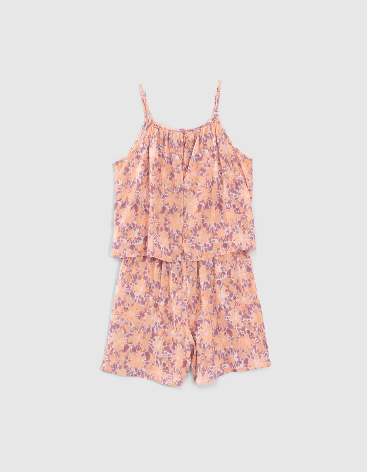 Girls’ violet psychedelic flower print playsuit-3