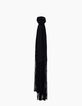 Echarpe noire à franges pour femme-1