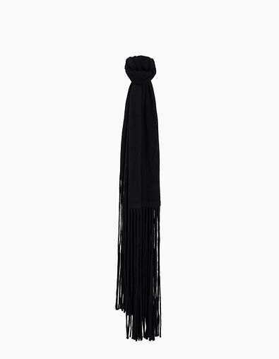 Echarpe noire à franges pour femme - IKKS