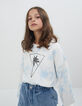 Pastellgr&uuml;nes Crop-M&auml;dchensweatshirt mit Tie-Dye-Print-5