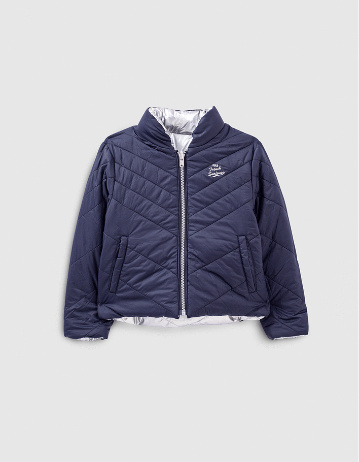 Nike silver high outlet neck padded jacket