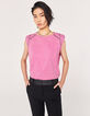 Camiseta rosa sin mangas hombreras remaches joya mujer-1