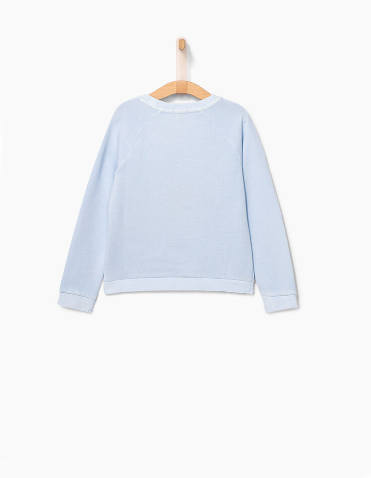 Himmelblauer Mädchensweater, Leopard mit Brille-3