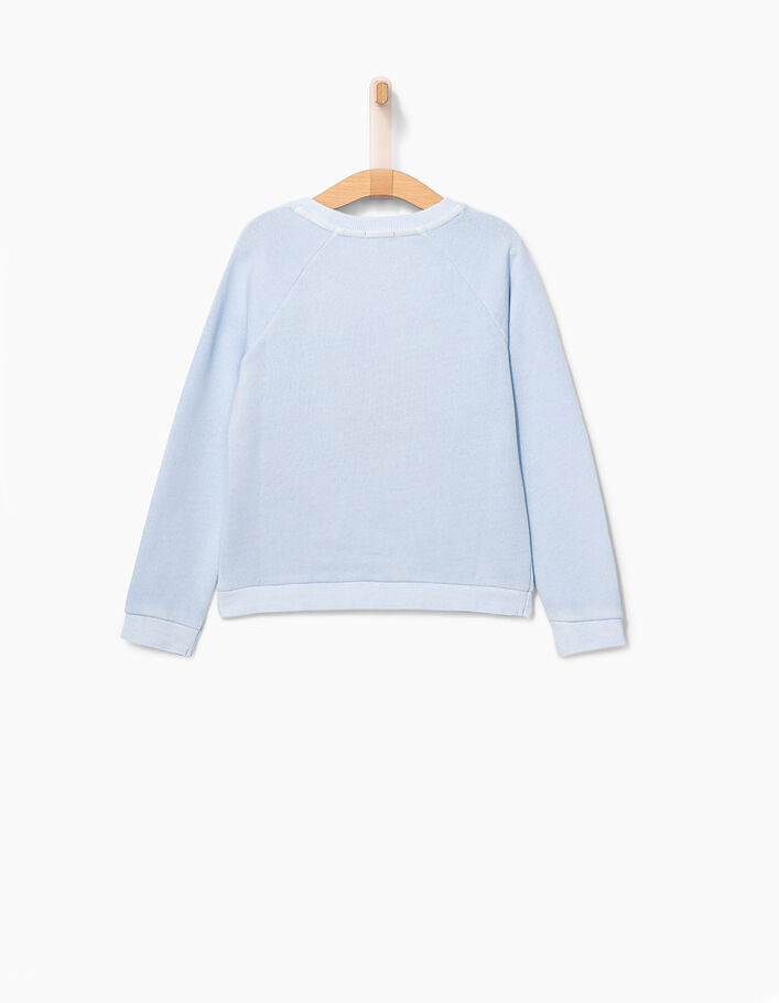Girls' sky blue sweatshirt+embroidered leopard - IKKS
