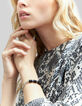 Graues Damen-Rundankerarmband mit schwarzen Perlen-5