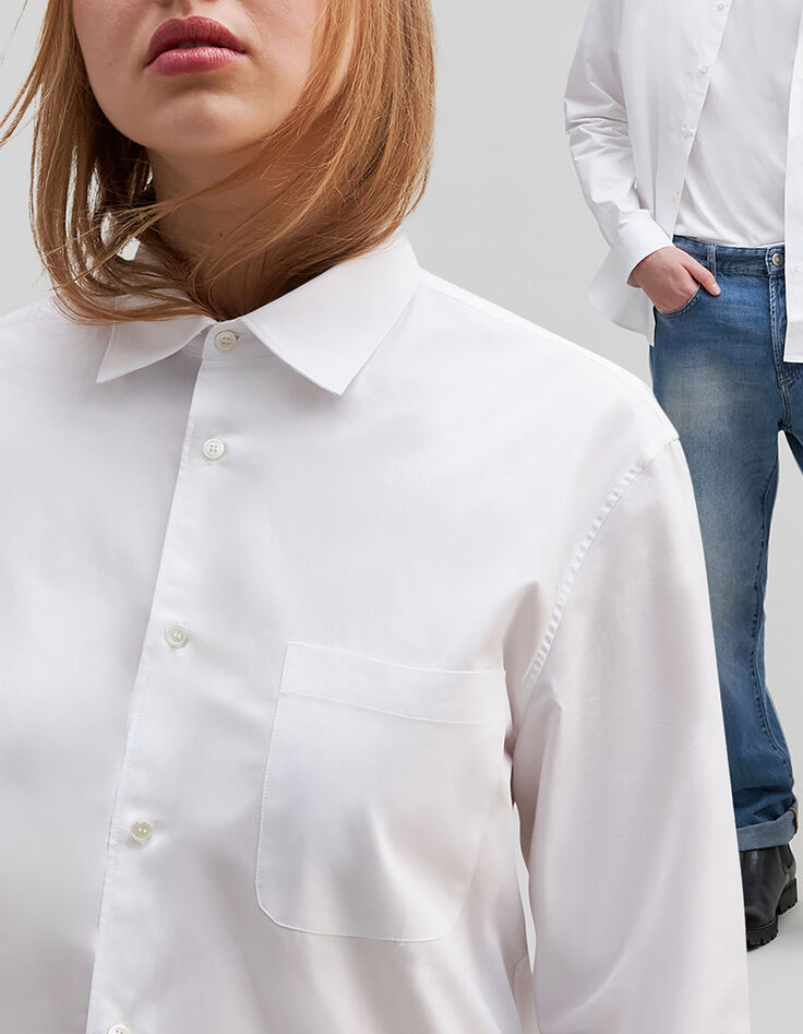Gender Free – Weiße Unisex-Bluse aus Biobaumwolle-2