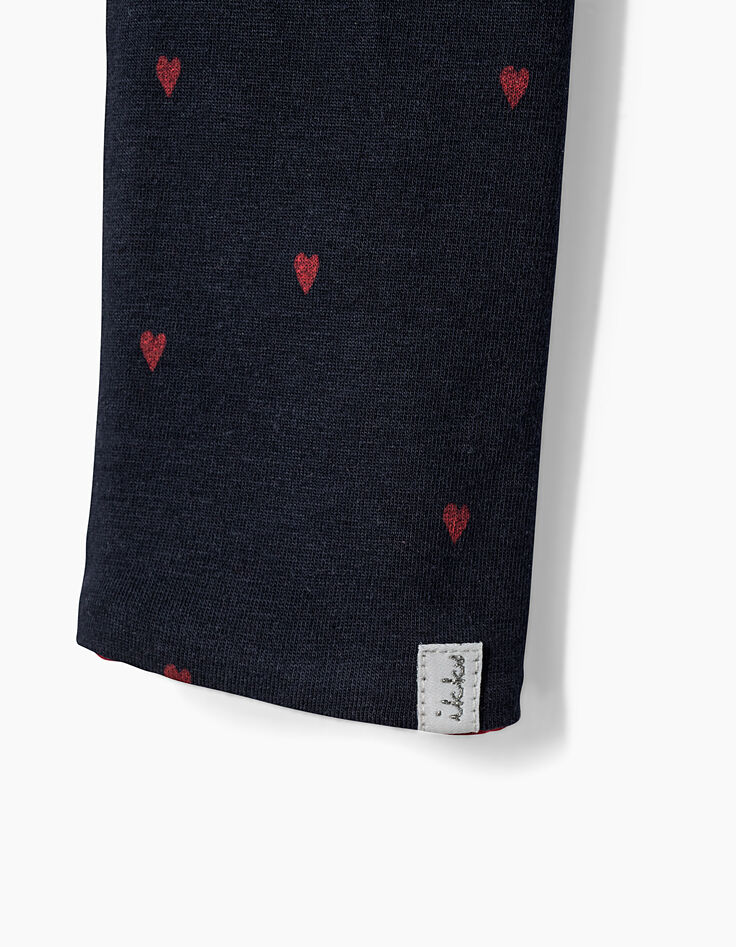 Leggings réversible marine et rouge bébé fille-5 Leggings réversible marine et rouge bébé fille-5