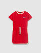 Girls’ red terry cloth dress with drawstring waist-5