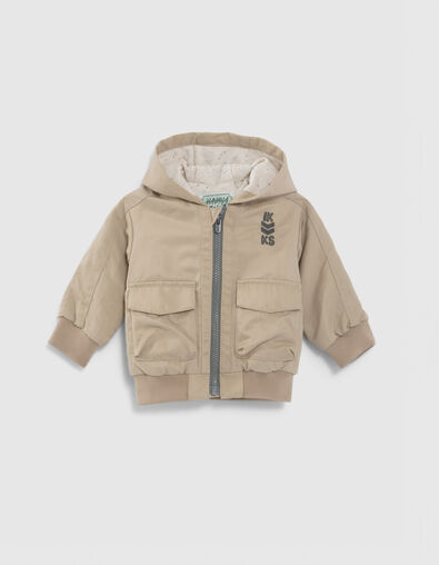 Baby boys’ beige windcheater with sweatshirt fabric lining - IKKS
