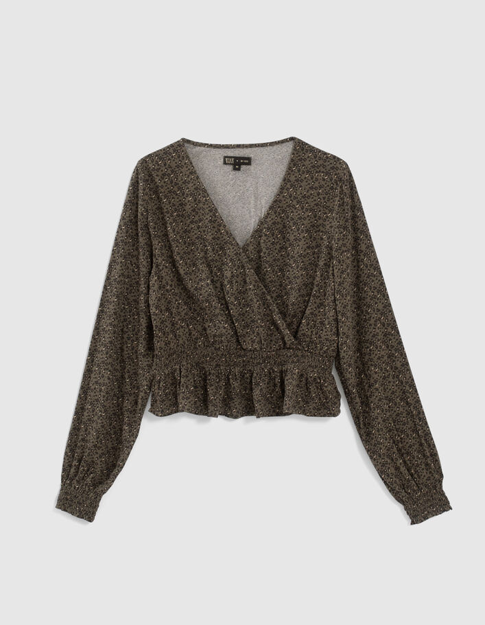 Blouse kaki LENZING™ ECOVERO™ imprimé léopard fille-1