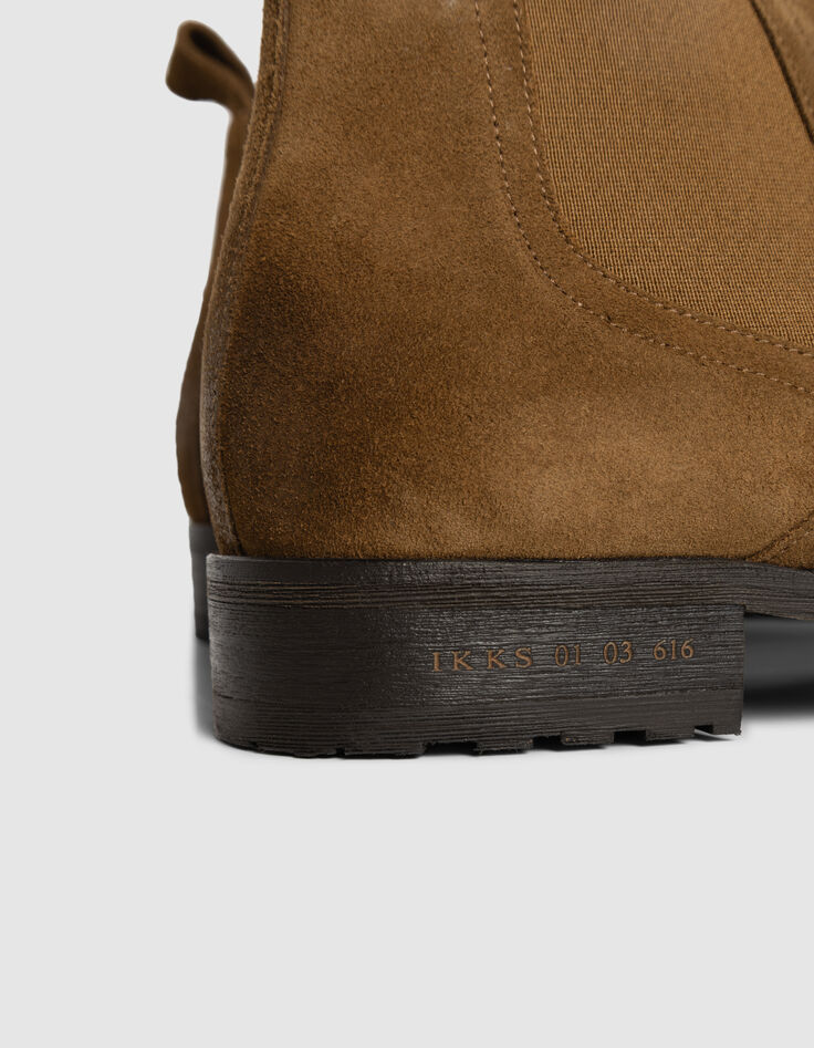 Chelsea boots marron cuir velours tige basse Homme-5