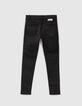 Zwarte gecoate skinny jeans meisjes-2