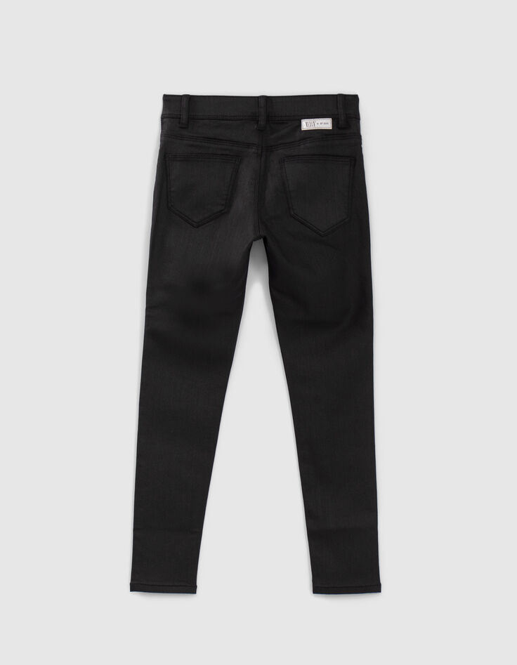 Zwarte gecoate skinny jeans meisjes-2