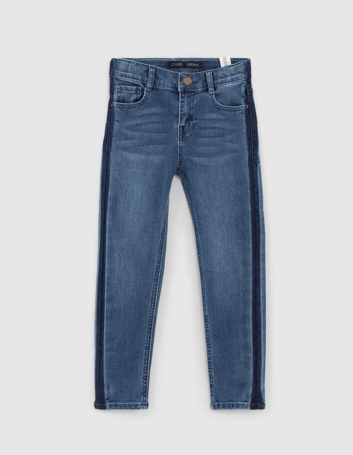Medium blue straight jeans lijnen opzij jongens -2