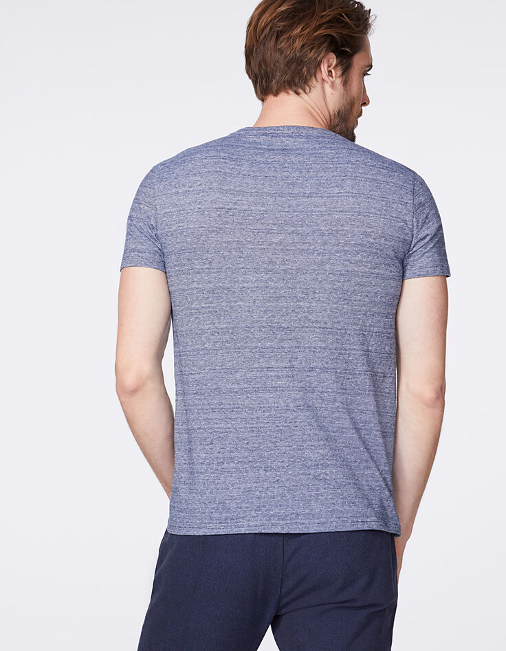 Camiseta índigo jacquard geométrico Hombre-3