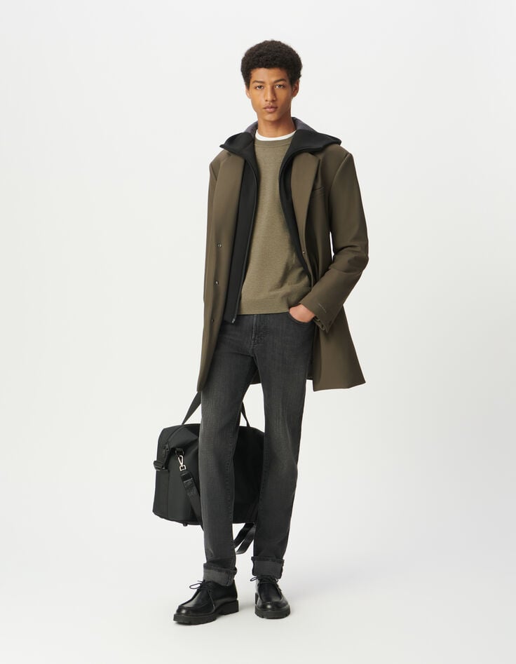Parka beige pieza negra extraíble Easy Care hombre-6 Parka beige pieza negra extraíble Easy Care hombre-6
