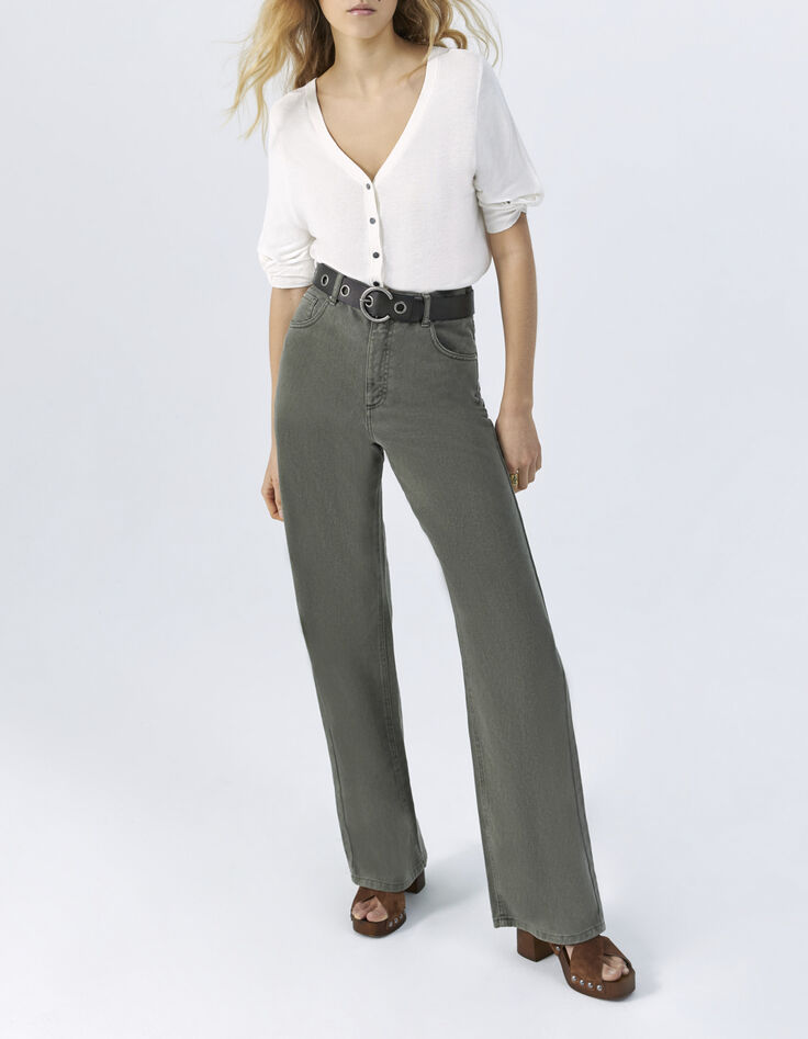 Pull écru tricot boutons dos réversible devant/dos femme-4