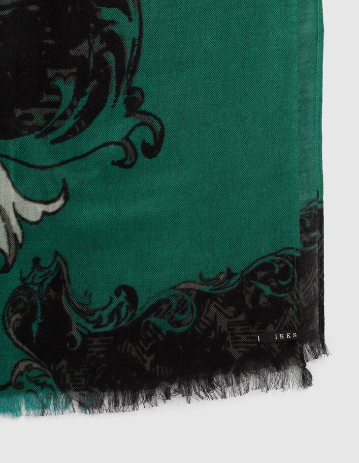 Women’s baroque print wool and cotton blend scarf-4