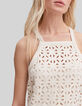 Women’s ecru macramé graphic midi dress-4