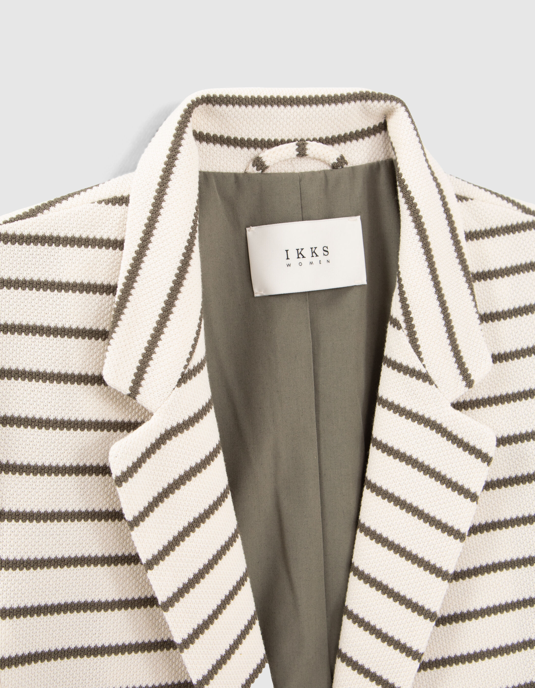 Women s ecru and khaki stripe suit jacket