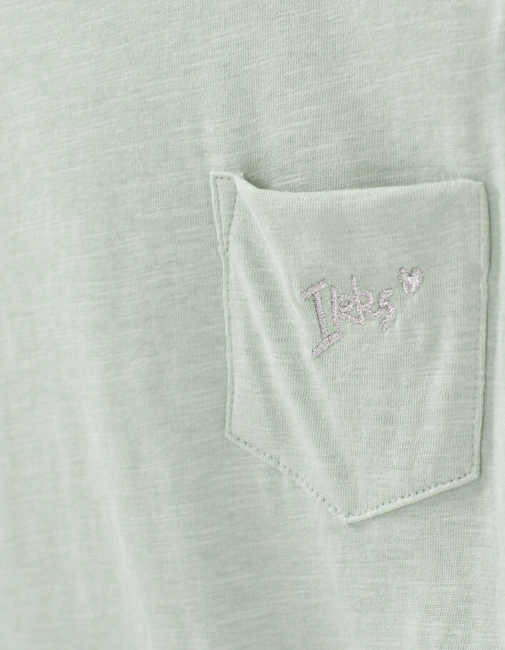 Girls’ aqua embroidered organic cotton Essential dress - IKKS