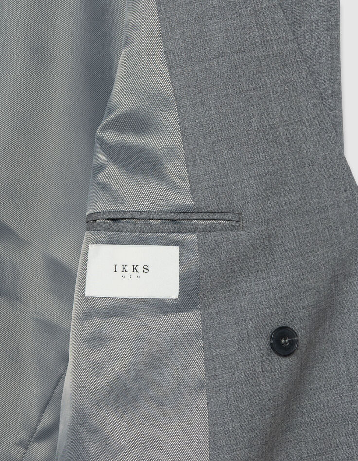 Chaqueta de traje gris de doble botonadura para Hombre-7