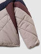 Beige PUFFERJAS in tweekleurige strepen voor jongens-4