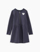 Vestido navy de punto en relieve IKKS PARIS niña-1