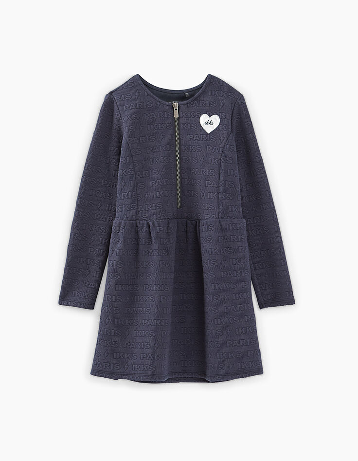 Vestido navy de punto en relieve IKKS PARIS niña-1