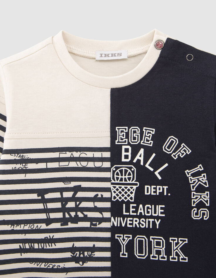 T-shirt marinière bi motifs bébé garçon-2