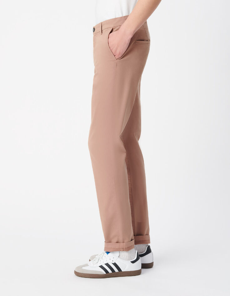Men's slim taupe chino pants-5