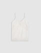 Top caraco fines bretelles blanc broderie anglaise Femme-5