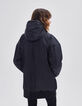 Parka negra largo medio bomber mujer-4