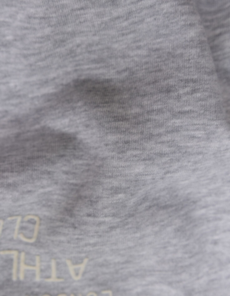 Sudadera capucha gris mensaje flocado terciopelo niño-9
