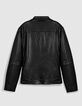 Men's Black Zipper Leather Jacket-7