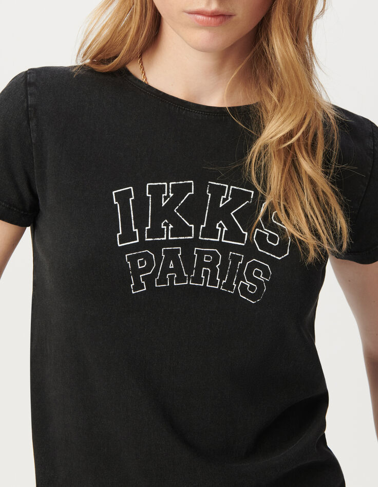Tee-shirt manches courtes gris message-4
