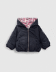 Plumas reversible navy floral cachemira bebé niña-1