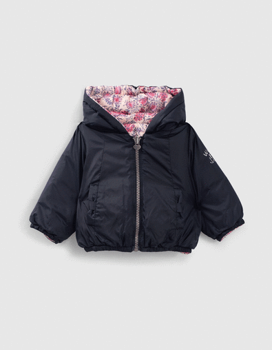 Plumas reversible navy floral cachemira bebé niña - IKKS