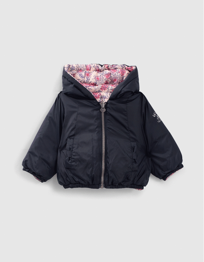 Girls navy padded jacket best sale