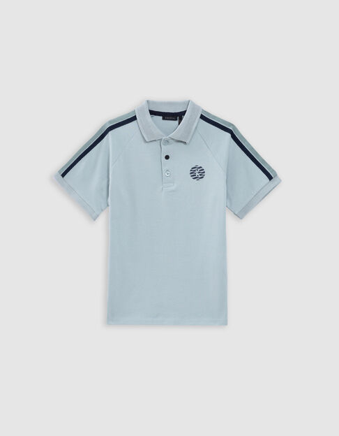 Polo verde agua algodón rayas hombros niño - IKKS