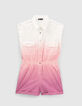 Combi-short rose effet deep dye fille-1