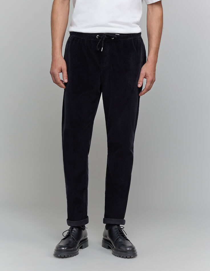 Zwarte corduroy joggingbroek voor heren-2